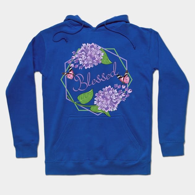 Blessed - Lilacs Flowers Hoodie by Designoholic